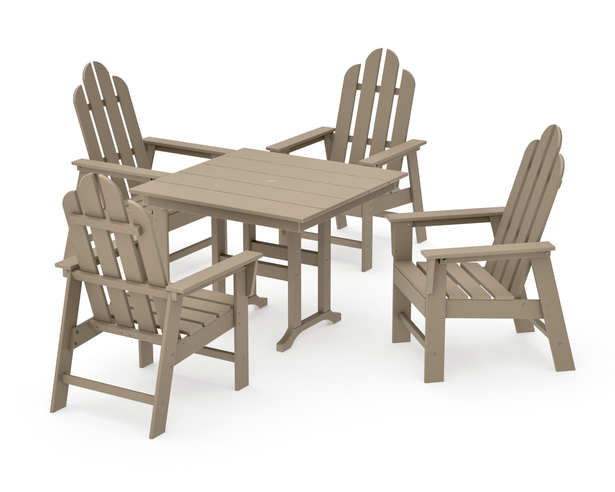 POLYWOOD Long Island 5-Piece Farmhouse Dining Set in Vintage Sahara