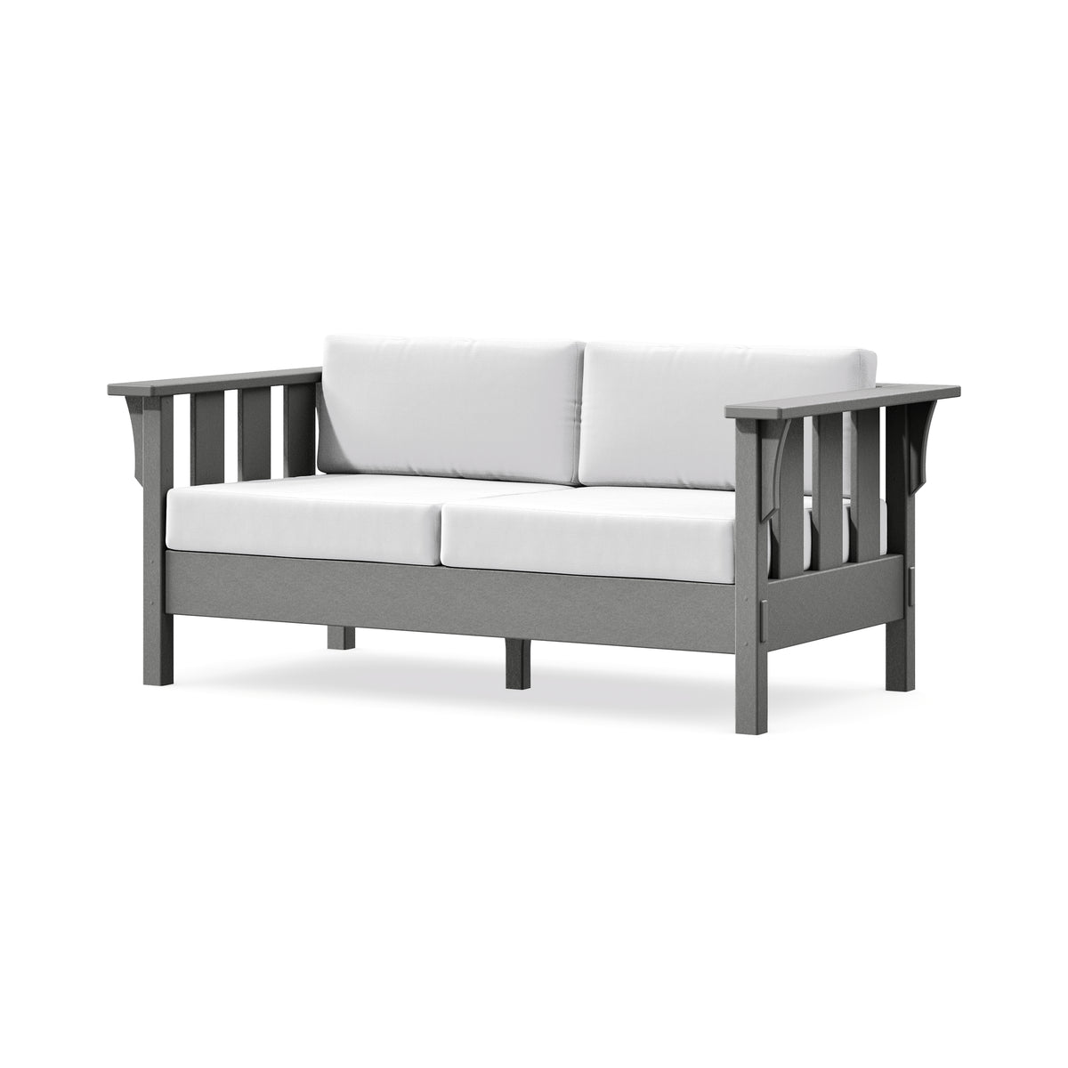POLYWOOD Acadia Deep Seating Loveseat in Slate Grey / Natural