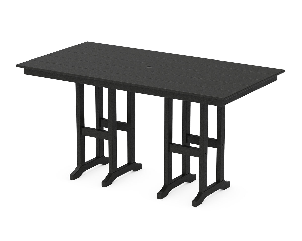 POLYWOOD Farmhouse 37" x 72" Counter Table in Black