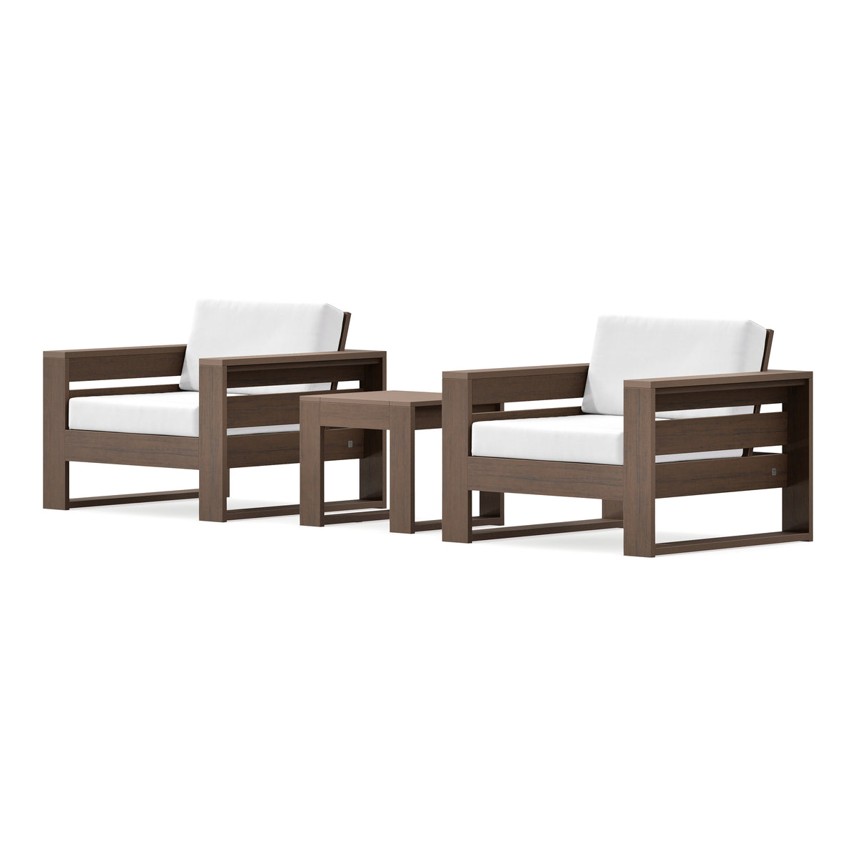 POLYWOOD PW Designer Series Latitude 3-Piece Lounge Chair Set in Kona / Natural