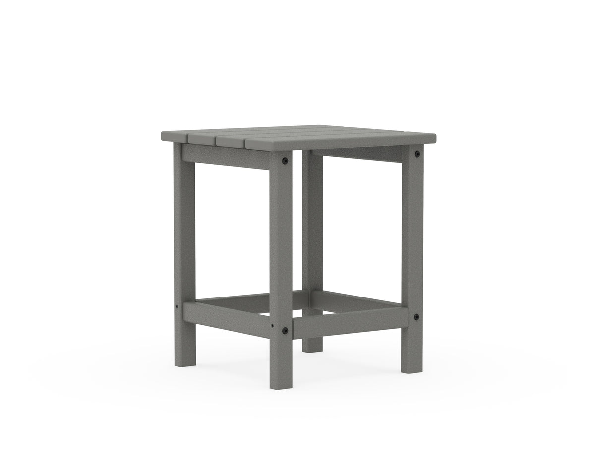 Additional angle of the POLYWOOD Long Island 18" Side Table in Slate Grey