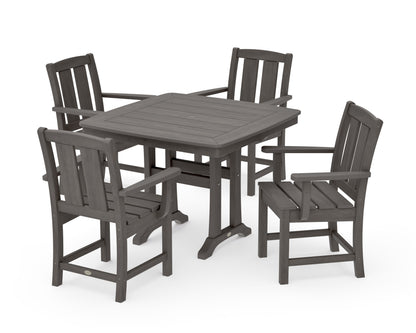 POLYWOOD Mission 5-Piece Dining Set with Trestle Legs in Driftwood