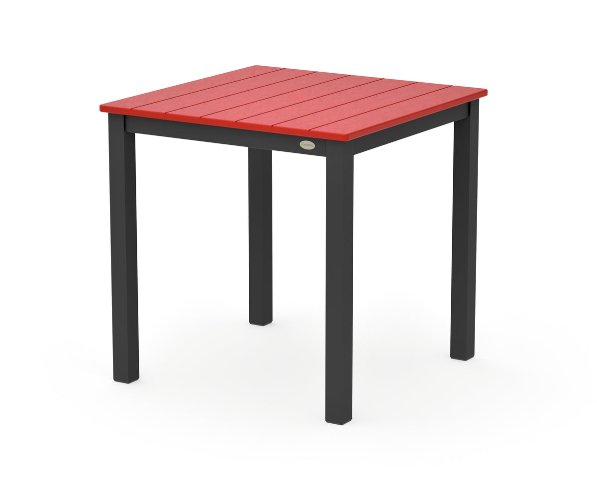 POLYWOOD Main Street 30 x 30 Dining Table in Black / Sunset Red