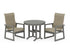 POLYWOOD EDGE Woven High-Back 3-Piece Farmhouse Dining Set in Slate Grey / Dune Grass