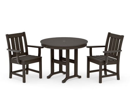 POLYWOOD Oxford 3-Piece Farmhouse Dining Set in Vintage Coffee