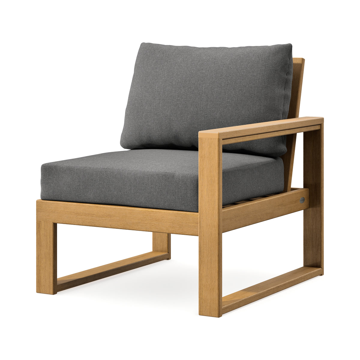POLYWOOD EDGE Modular Right Arm Chair in Natural / Ash Charcoal