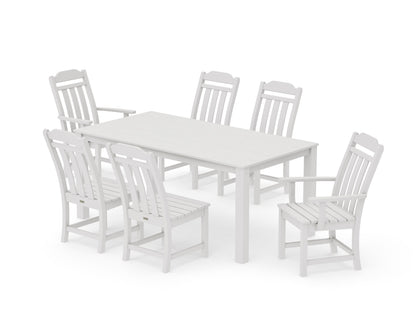 POLYWOOD Cottage 7-Piece Parsons Dining Set in Vintage White