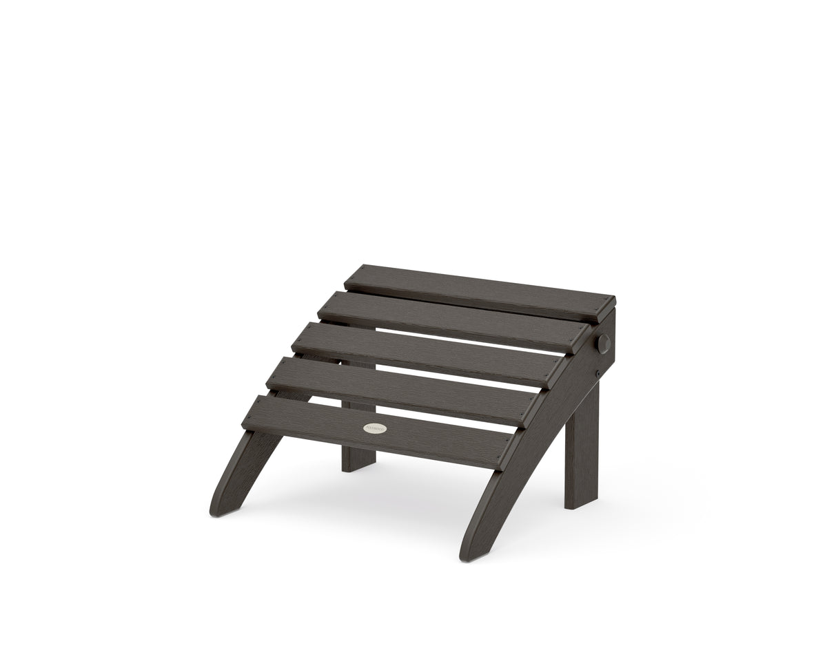 POLYWOOD Classic Adirondack Folding Ottoman in Vintage Coffee