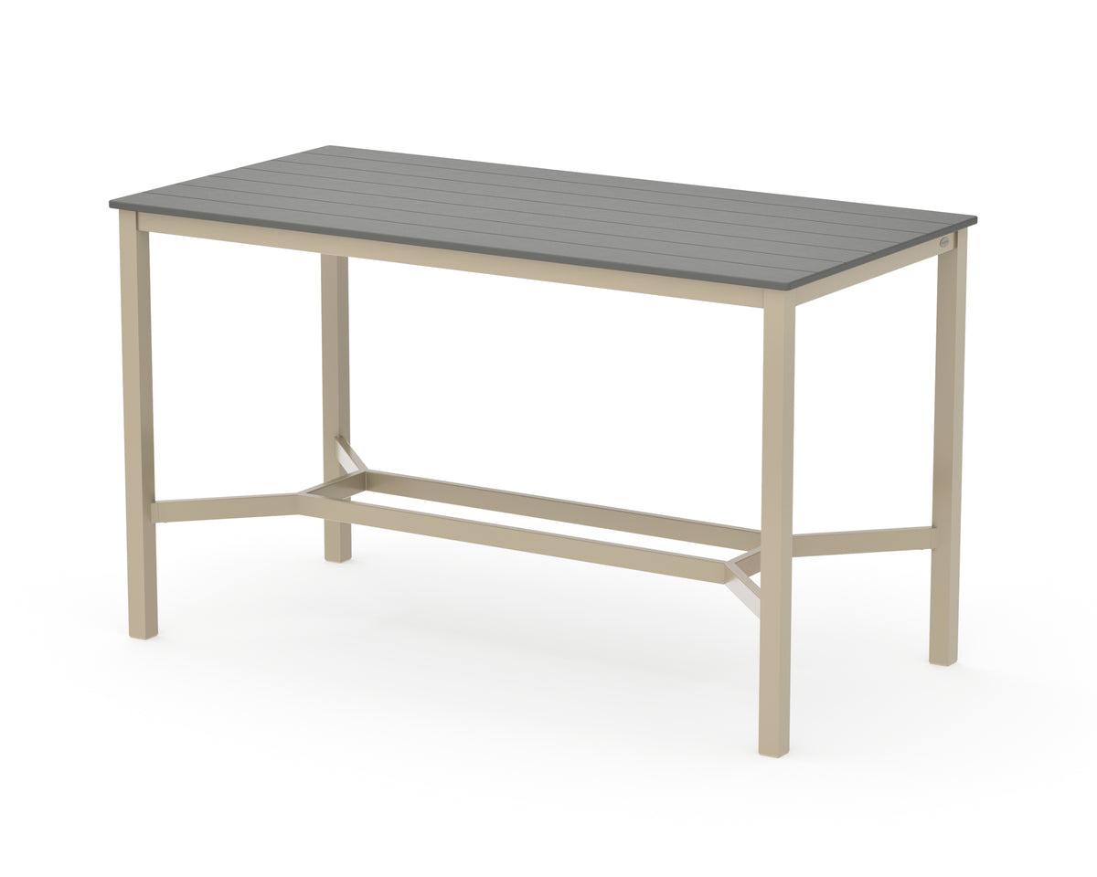 POLYWOOD Main Street 36 x 72 Bar Table in Sand / Slate Grey