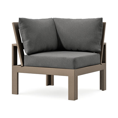 POLYWOOD Modular Corner Chair in Vintage Sahara / Ash Charcoal