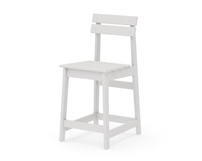 POLYWOOD Modern Studio Plaza Counter Chair in Vintage White