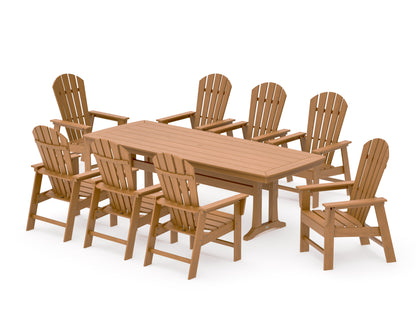 POLYWOOD South Beach 9-Piece Dining Set with Trestle Legs in Natural