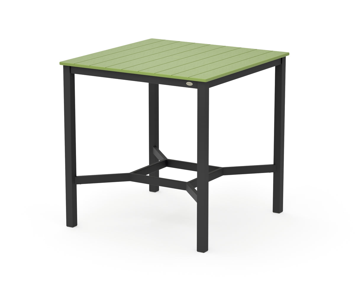 POLYWOOD Main Street 42 x 42 Bar Table in Black / Lime