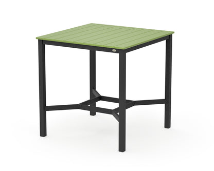 POLYWOOD Main Street 42 x 42 Bar Table in Black / Lime