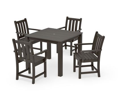 POLYWOOD Traditional Garden 5-Piece Parsons Dining Set in Vintage Coffee