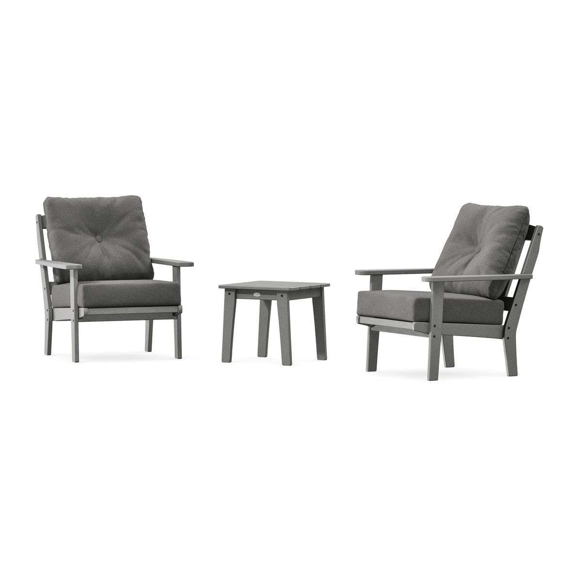 POLYWOOD Mission 3-Piece Deep Seating Set in Slate Grey
