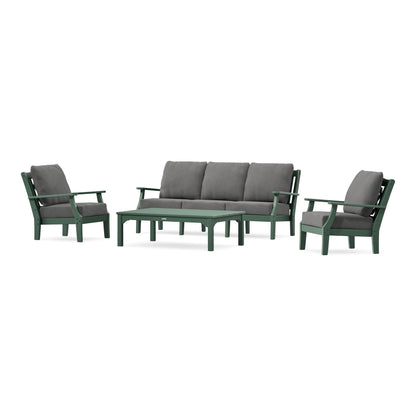 POLYWOOD Chinoiserie 4-Piece Deep Seating Set with Sofa in Green