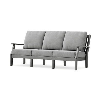 POLYWOOD Chinoiserie Deep Seating Sofa in Slate Grey / Grey Mist