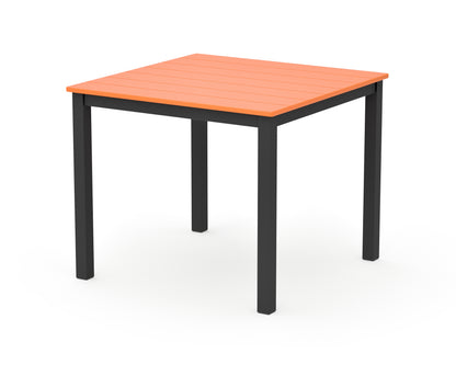 POLYWOOD Main Street 36" x 36" Dining Table in Black / Tangerine