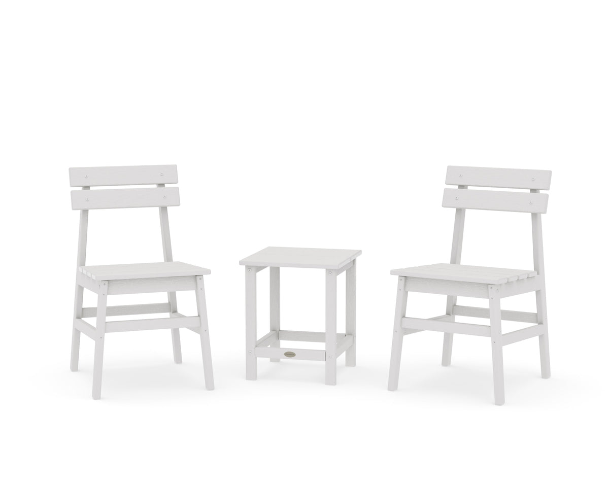 POLYWOOD Modern Studio Plaza Chair 3-Piece Seating Set in Vintage White