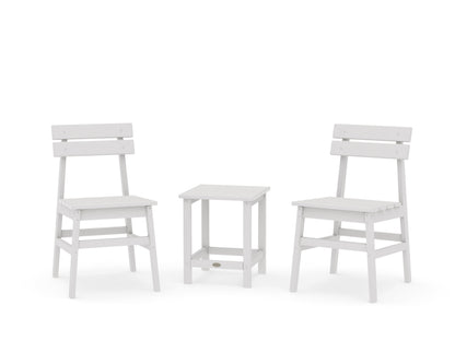 POLYWOOD Modern Studio Plaza Chair 3-Piece Seating Set in Vintage White