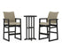 POLYWOOD EDGE Woven 3-Piece Farmhouse Bar Set in Black / Dune Grass