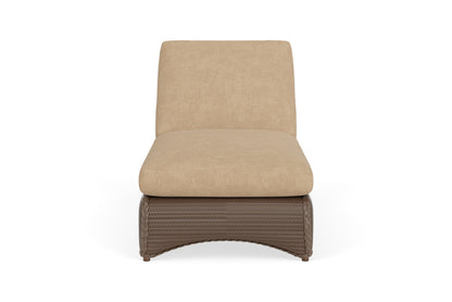 Lloyd Flanders Lloyd Loom Chaise – 2x2 Weave in Bark with Hayden Sand fabric