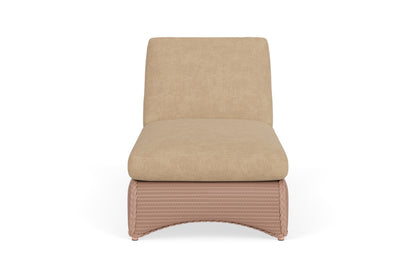 Lloyd Flanders Lloyd Loom Chaise – 2x2 Weave in Rosewood with Hayden Sand fabric