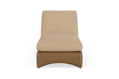 Lloyd Flanders Lloyd Loom Chaise – 2x2 Weave in Hickory with Hayden Sand fabric