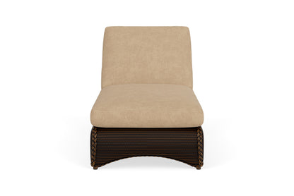 Lloyd Flanders Lloyd Loom Chaise – 2x2 Weave in Mink with Hayden Sand fabric