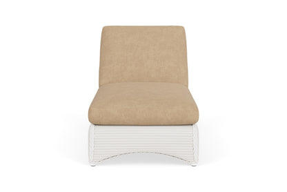 Lloyd Flanders Lloyd Loom Chaise – 2x2 Weave in White with Hayden Sand fabric