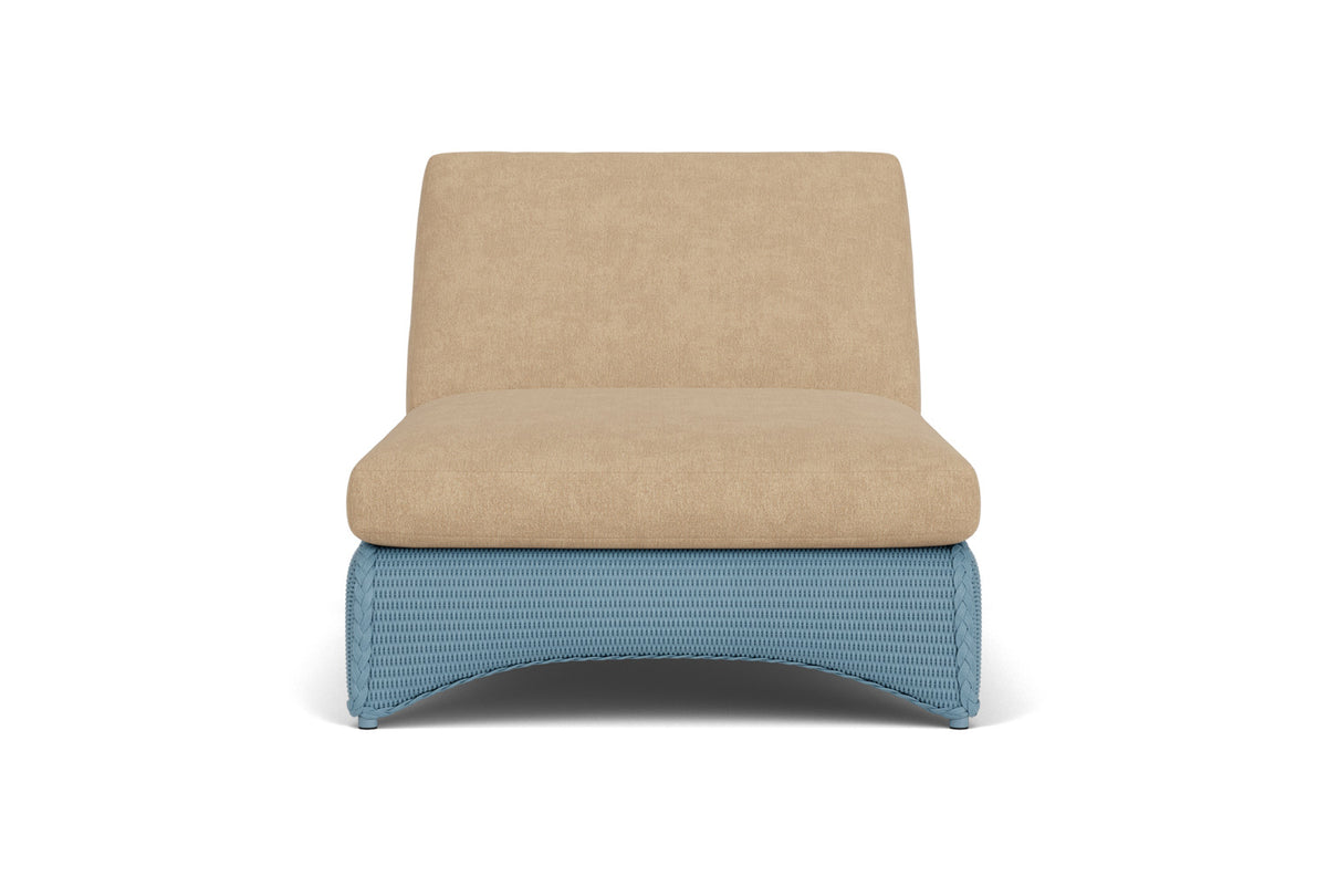 Lloyd Flanders Lloyd Loom Double Chaise – 2x2 Weave in Stillwater with Hayden Sand fabric