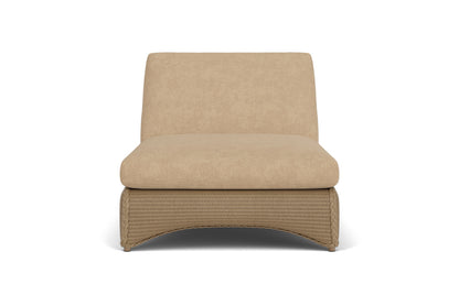 Lloyd Flanders Lloyd Loom Double Chaise – 2x2 Weave in Fawn with Hayden Sand fabric