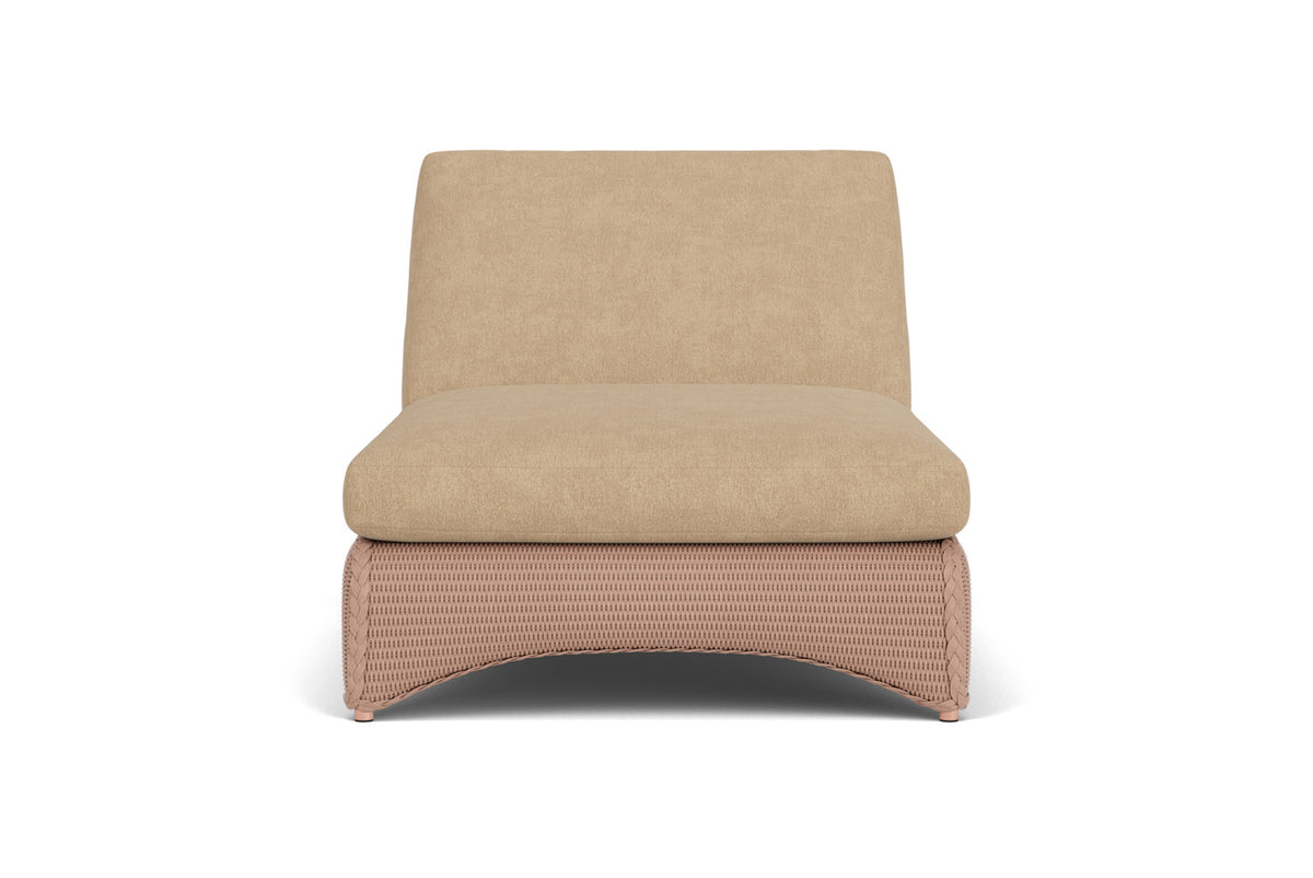 Lloyd Flanders Lloyd Loom Double Chaise – 2x2 Weave in Rosewood with Hayden Sand fabric