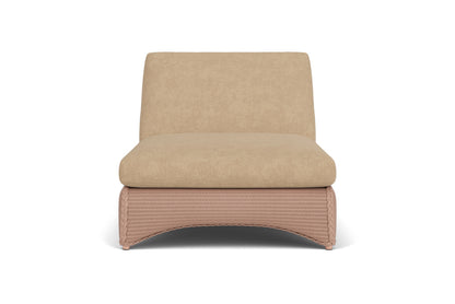 Lloyd Flanders Lloyd Loom Double Chaise – 2x2 Weave in Rosewood with Hayden Sand fabric