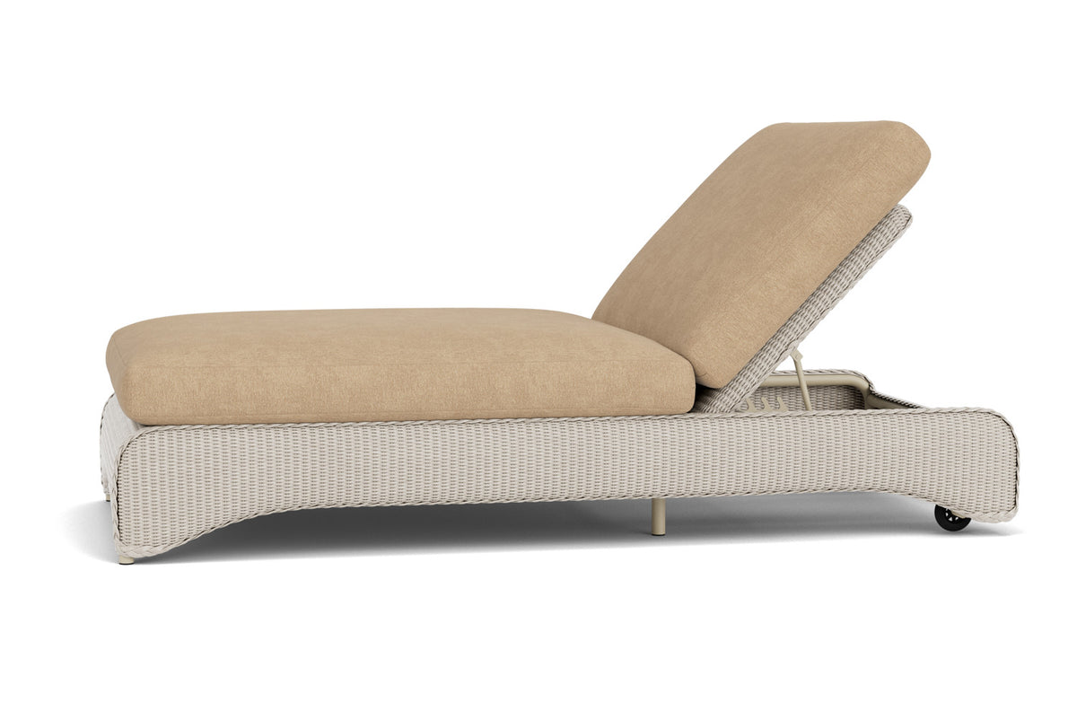 Lloyd Flanders Lloyd Loom Double Chaise – 2x2 Weave in Linen with Hayden Sand fabric, view 9