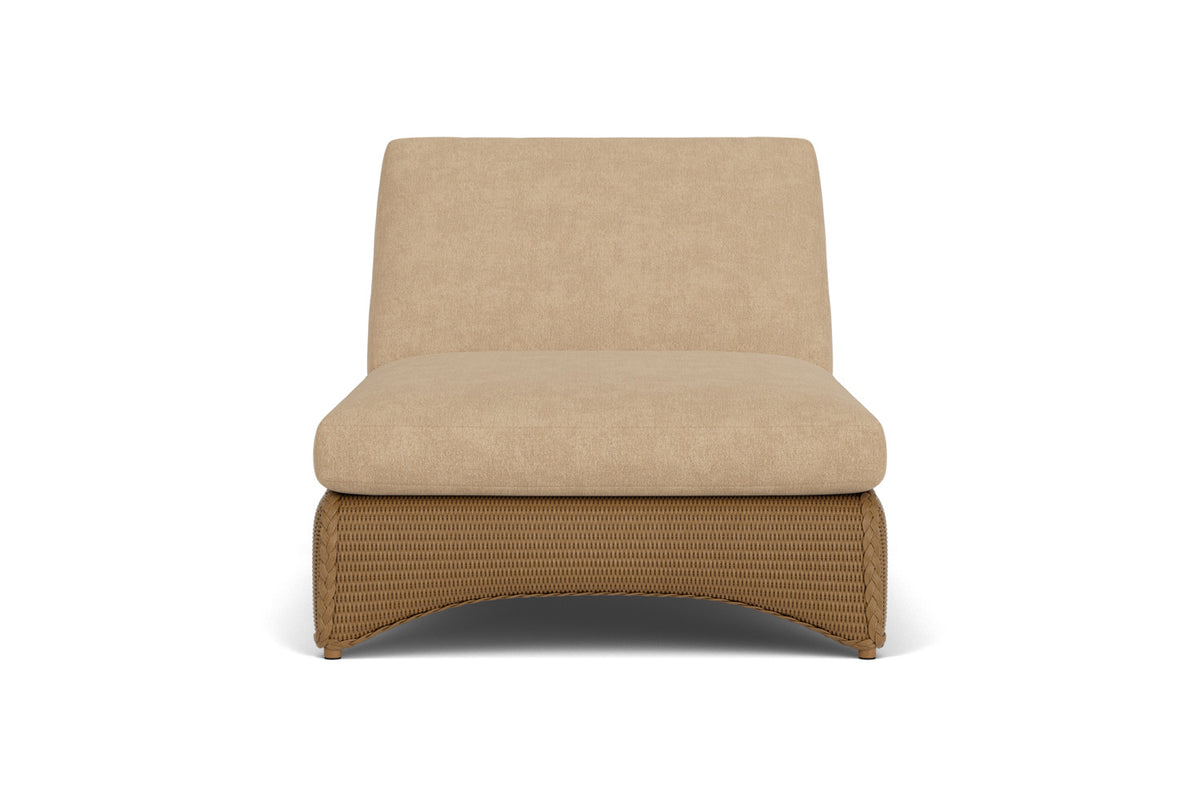Lloyd Flanders Lloyd Loom Double Chaise – 2x2 Weave in Hickory with Hayden Sand fabric