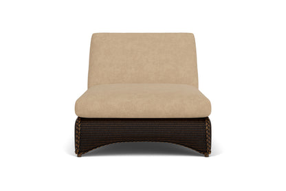 Lloyd Flanders Lloyd Loom Double Chaise – 2x2 Weave in Mink with Hayden Sand fabric