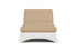 Lloyd Flanders Lloyd Loom Double Chaise – 2x2 Weave in White with Hayden Sand fabric