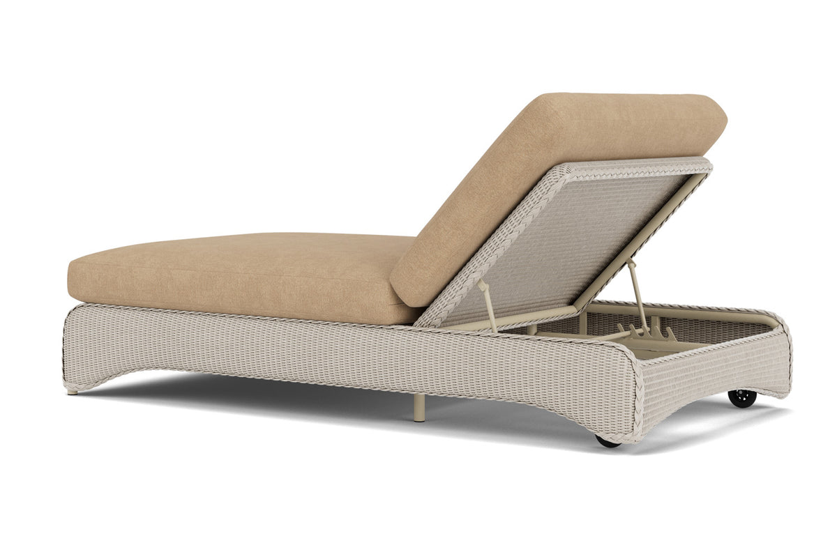 Lloyd Flanders Lloyd Loom Double Chaise – 2x2 Weave in Linen with Hayden Sand fabric, view 8