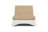 Lloyd Flanders Lloyd Loom Double Chaise – 2x2 Weave in Matte White with Hayden Sand fabric