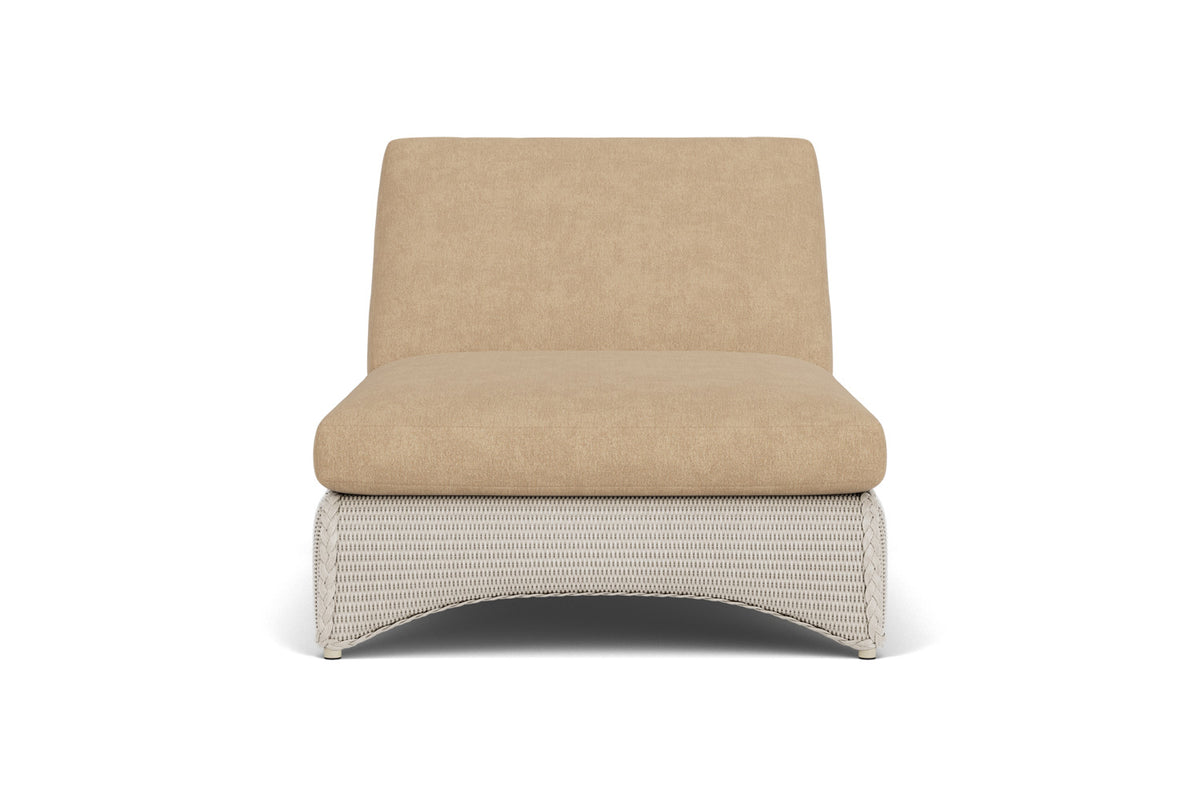 Lloyd Flanders Lloyd Loom Double Chaise – 2x2 Weave in Linen with Hayden Sand fabric