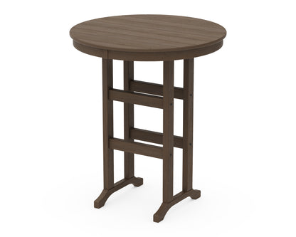 POLYWOOD 36" Round Farmhouse Bar Table in Kona