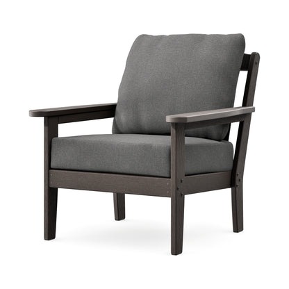 POLYWOOD Cottage Deep Seating Chair in Vintage Coffee / Ash Charcoal