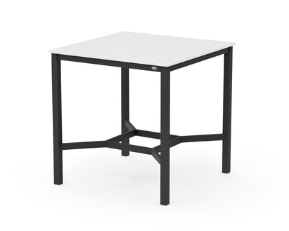 POLYWOOD Main Street 42 x 42 Bar Table in Black / White
