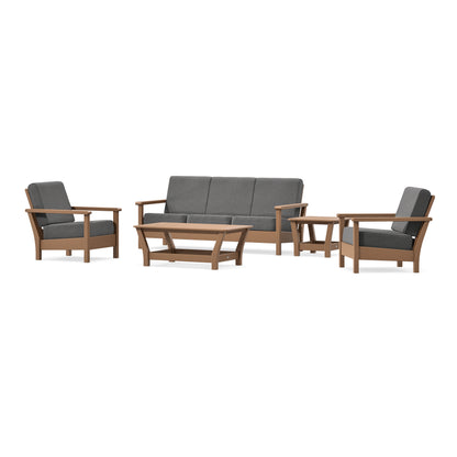 POLYWOOD Harbour 5-Piece Deep Seating Set in Teak