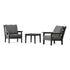 POLYWOOD Chippendale 3-Piece Deep Seating Set in Black