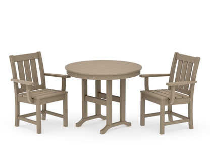 POLYWOOD Oxford 3-Piece Farmhouse Dining Set in Vintage Sahara