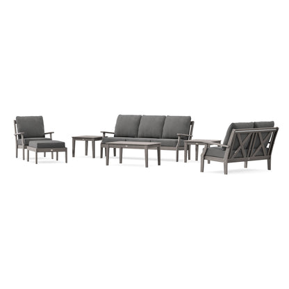 POLYWOOD Braxton 7-Piece Deep Seating Set in Driftwood