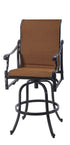 Gensun Michigan Padded Sling Swivel Bar Stool in Black